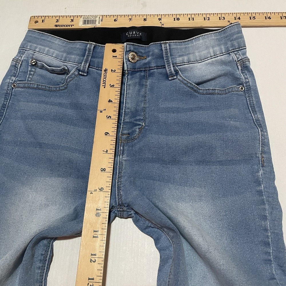 Curve Appeal Jeans Womens 8 X 27 Blue Skinny Mid Rise Stretch Medium Wash Denim - Picture 3 of 7